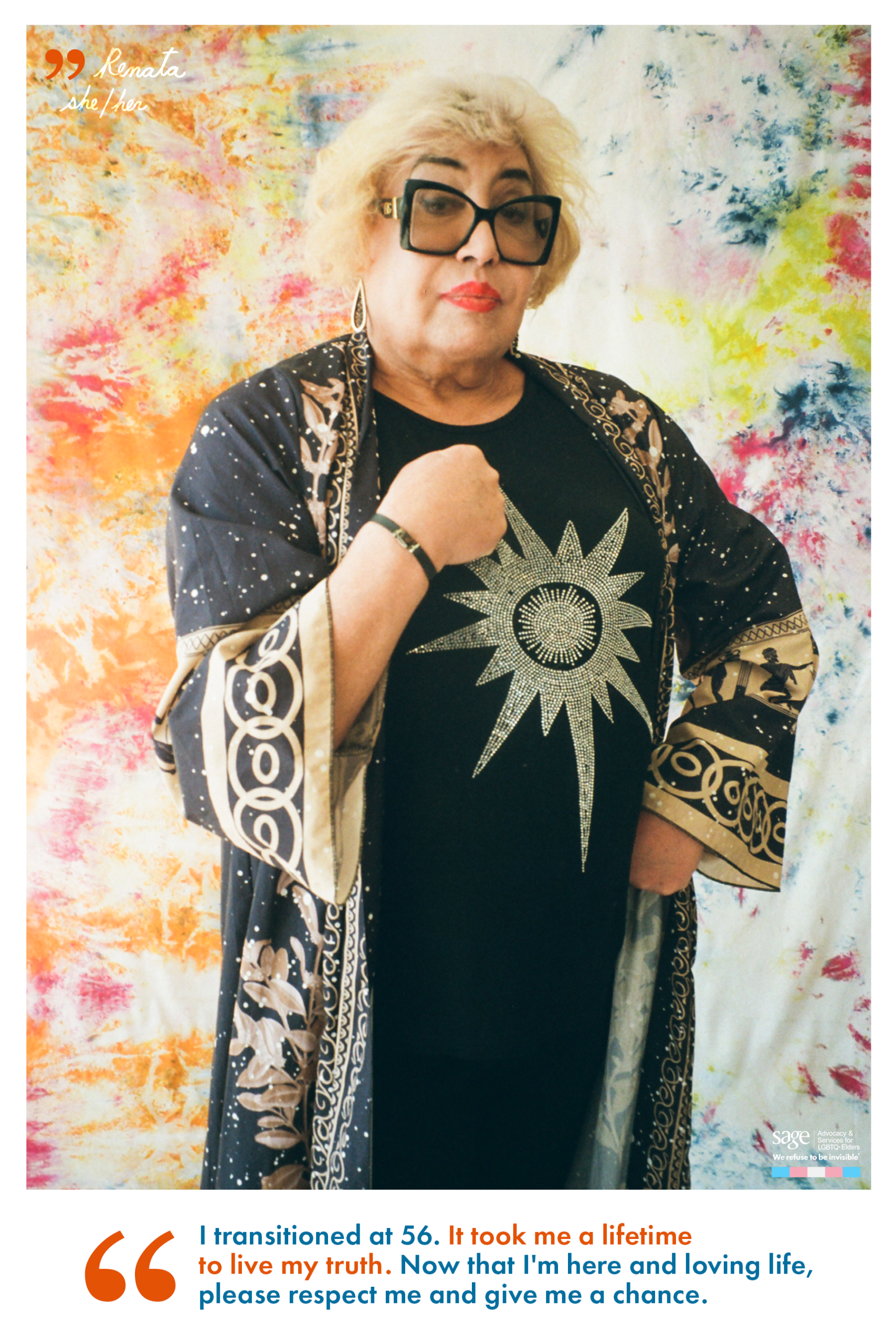 renata-1 “Older transgender adult standing proudly, representing dignity and visibility in elder care.”